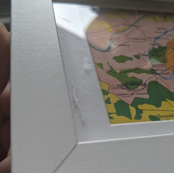 Paris pink map art print in white frame French 6x4 - Picture 8 of 8